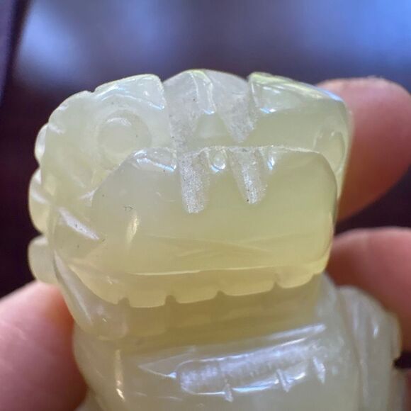 Jade Foo Dog, Sculpture, Chinese, Light Green, Unique - Picture 6 of 8